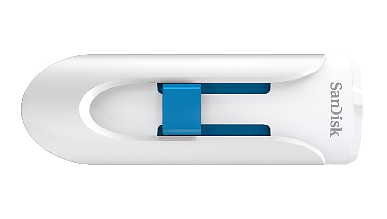 SanDisk Cruzer Glide™ USB 2.0 Flash Drive, 16GB, White/Blue, SDCZ60-016G-A46WB
