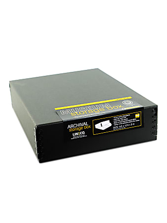 Lineco Drop-Front Storage Box, 9" x 12" x 3", Black