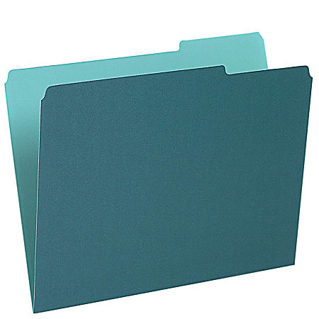 Pendaflex® 1/3-Cut Color Interior Folders, Letter Size, Teal, Box Of 100