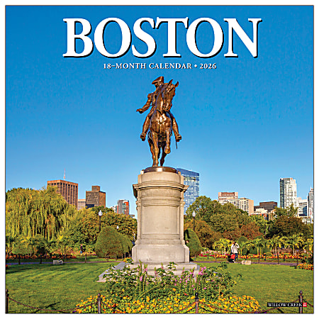 2026 Willow Creek Press Art & Design Monthly Wall Calendar, 12" x 12", Boston, January To December, 50330