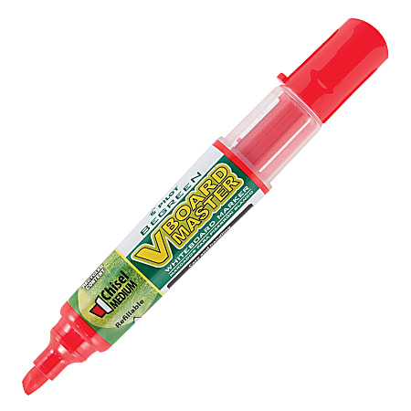 Pilot® V-Board Master BeGreen 91% Recycled Dry-Erase Marker, Chisel Point, Red