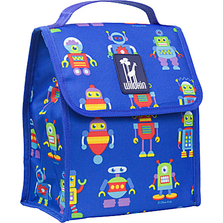 Wildkin Munch 'N Lunch Bag, Olive Kids Robots
