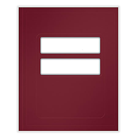 ComplyRight&reg; Tax Presentation Folder, Double Windows, 1/2" Spine, Single Pocket, Burgundy, 8-3/4" x 11-1/4", Pack of 50