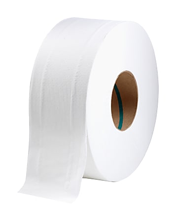 Highmark® 2-Ply Jumbo Tissue Rolls, 9" Diameter, 100% Recycled, White, 1,000' Per Roll, Case Of 12 Rolls