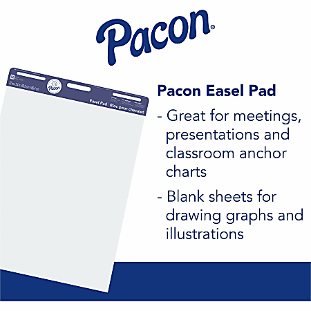 Pacon Unruled Easel Pads - 50 Sheets - Plain - Stapled/Glued - Unruled - 27 Pacon Unruled Easel Pads - 50 Sheets - Plain - Stapled/Glued - Unruled - 27