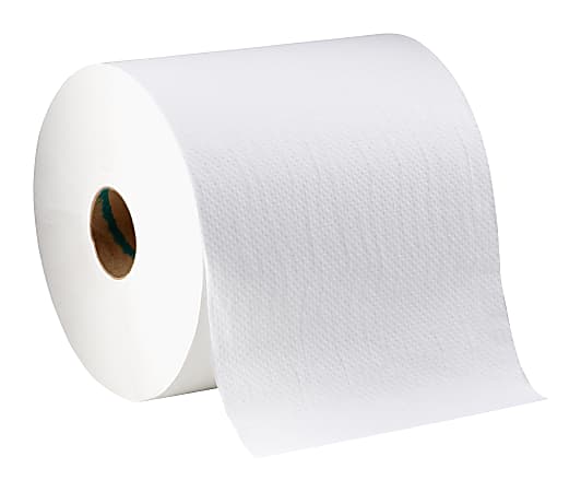 Highmark™ Professional 1-Ply Hardwound Roll Towels, 8" x 800', 100% Recycled, White, Case Of 6 Rolls