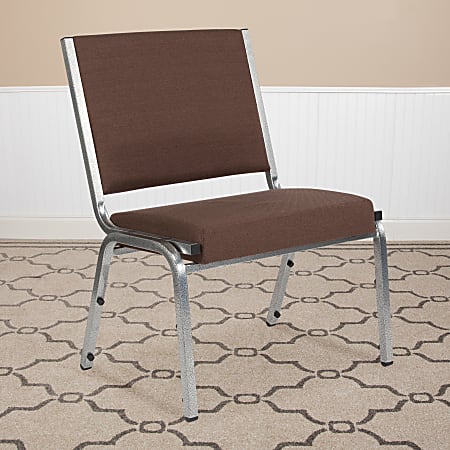 Flash Furniture HERCULES Fabric Armless Bariatric Medical Reception Chair With Antimicrobial Protection, Brown/Silvervein