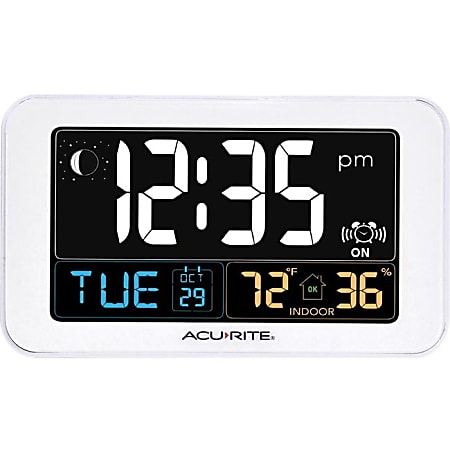 AcuRite Intelli-Time Clock with Indoor Temperature and USB Charger - Digital - CaseTemperature
