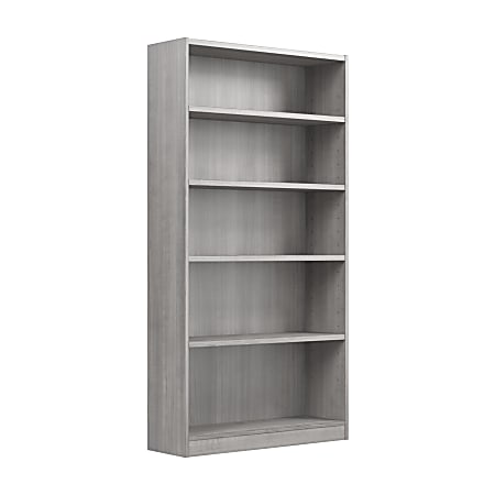 Bush Furniture 72"H Universal Tall 5 Shelf Bookcase, Platinum Gray, Standard Delivery