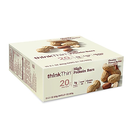 thinkThin High Protein Bars Chunky Peanut Butter, 2.1