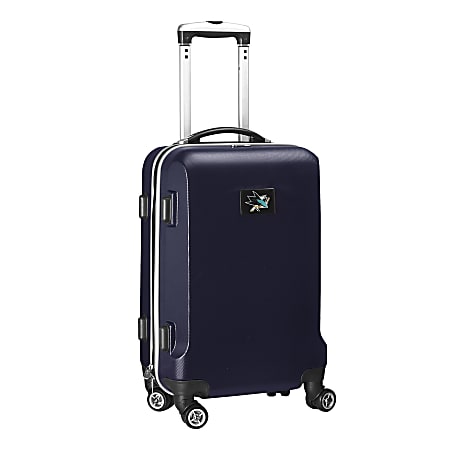 Denco 2-In-1 Hard Case Rolling Carry-On Luggage, 21"H x 13"W x 9"D, San Jose Sharks, Navy