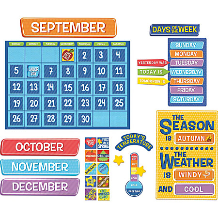 Eureka® A Teachable Town Calendar 107-Piece Bulletin Board