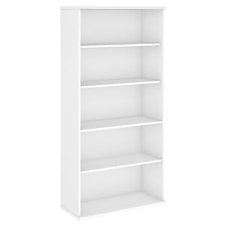 Bush Business Furniture Studio C 73"H 5-Shelf Bookcase, White, Standard Delivery