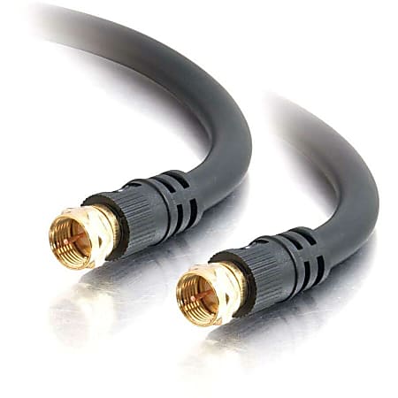 C2G 50ft Value Series F-Type RG6 Coaxial Video Cable - F Connector Male Video - F Connector Male Video - 50ft - Black