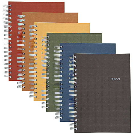 Mead® 100% Recycled Notebook, 6" x 9 1/2", 2 Subjects, College Ruled, 120 Sheets, Assorted Color (No Color Choice)