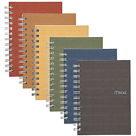 Mead® Notebook, 5" x 7", 1 Subject, College Ruled, 80 Sheets, 100% Recycled, Assorted Colors