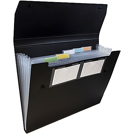 JAM Paper® Plastic 6-Pocket Expanding Folder, 1-1/2"