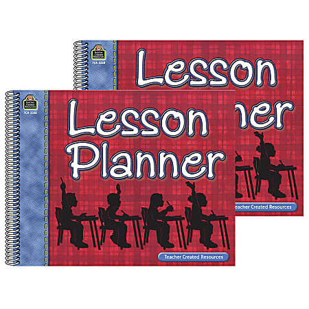 Teacher Created Resources Lesson Plan Books, 112 Pages, Plaid, Pack Of 2 Books