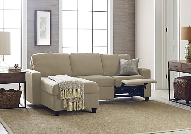 Beige reclining sectional sales