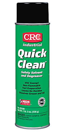 CRC Quick Clean™ Aerosol Safety Solvent/Degreaser, 20 Oz
