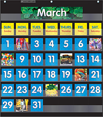 Scholastic Teacher Resources Pocket Chart, Monthly Calendar,