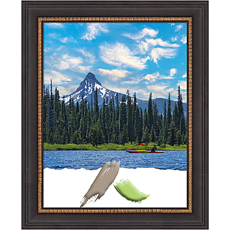 Amanti Art Rectangular Wood Picture Frame, 14” x 17”, Matted For 11” x 14”, Ashton Black