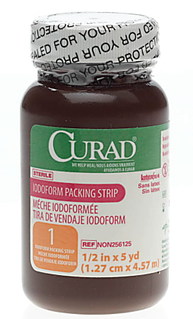 CURAD® Sterile Iodoform Packing Strips, 1/2" x 5 Yd., White, Case Of 12