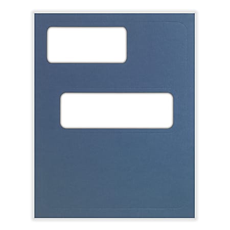 ComplyRight® Tax Presentation Folder, Double Offset Windows, Single Pocket, Blue, 8-3/4" x 11-1/4", Pack of 50