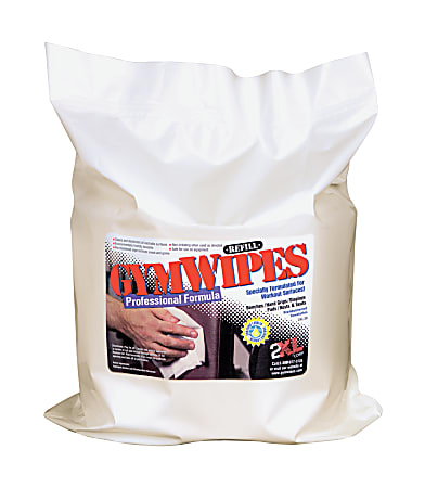 2XL GymWipes Professional Towelettes Bucket Refill, 8" x 6", White, 700 Sheets Per Pack, Carton Of 4 Packs