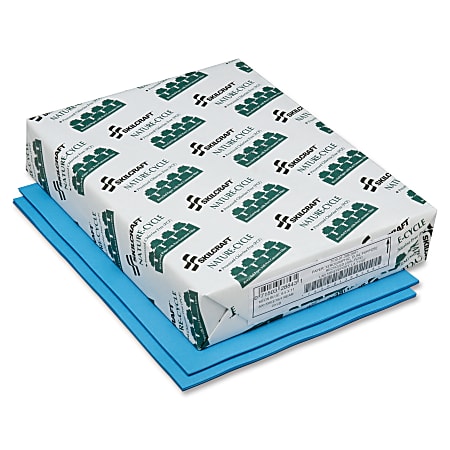 SKILCRAFT® Neon Color Copy Paper, Neon Blue, Letter (8.5" x 11"), 500 Sheets Per Ream, 20 Lb, 30% Recycled