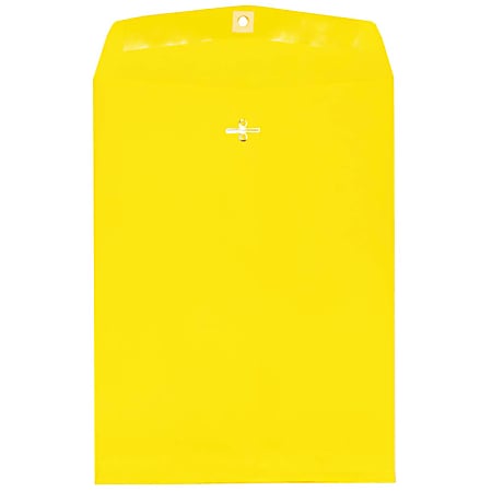 JAM Paper® Open-End 9" x 12" Catalog Envelopes, Clasp Closure, Yellow, Pack Of 100 Envelopes