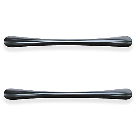 Lorell® Laminate Traditional Drawer Pulls, 1"H x 4-1/2"W x 7/16"D, Black, Pack Of 2 Pulls