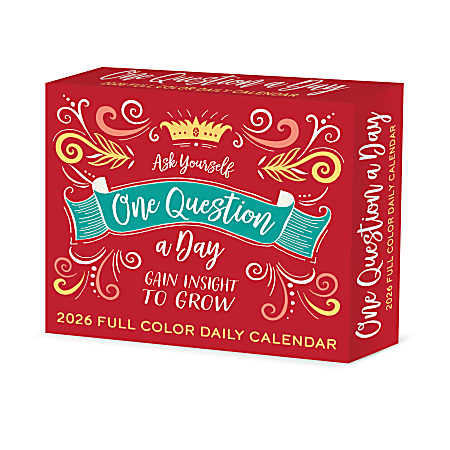 2026 Willow Creek Press Page-A-Day Daily Desk Calendar, 6-1/4" x 5-1/2", One Question A Day, January To December, 54369
