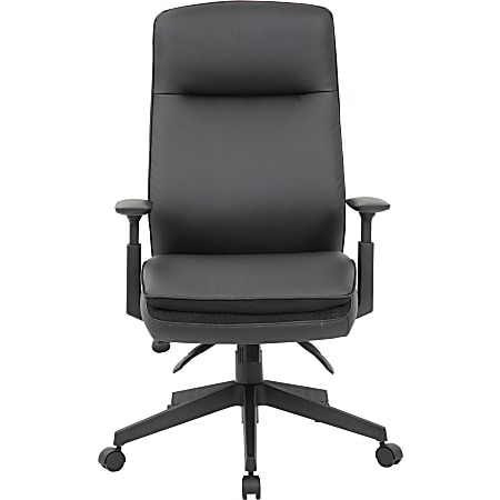 Lorell Executive Mesh High-Back Office Chair - Black Vinyl Seat - High Back - Armrest - 1 Each