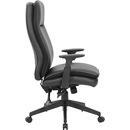 Lorell Soft High-back Executive Office Chair - Black Vinyl Seat - Black Vinyl Back - Black Frame - High Back - 5-star Base - Armrest - 1 Each
