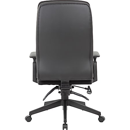 Lorell Soft High-back Executive Office Chair - Black Vinyl Seat - Black Vinyl Back - Black Frame - High Back - 5-star Base - Armrest - 1 Each