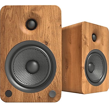 Kanto YU6 Bluetooth Speaker System - 100 W RMS - Walnut - Bookshelf - 50 Hz to 20 kHz