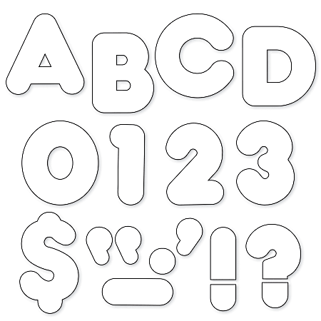 TREND Ready Letters®, Casual Uppercase, 4", White, Pack Of 72