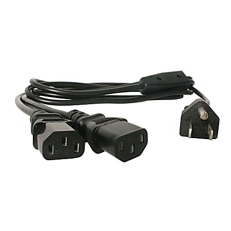 StarTech.com NEMA 5-15P to 2x C13 Computer Power Y-Cord, 6 ft