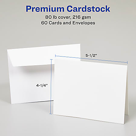 20 Pack White Gray Plain Blank Premium Paper Cards Envelopes
