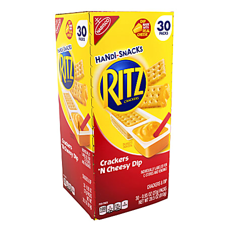 Ritz Crackers 'N Cheesy Dips, 0.95 Oz Packs, Box Of 30