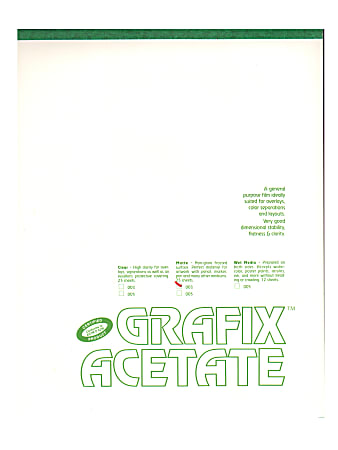 Grafix Matte Acetate Film Pad, 19" x 24",