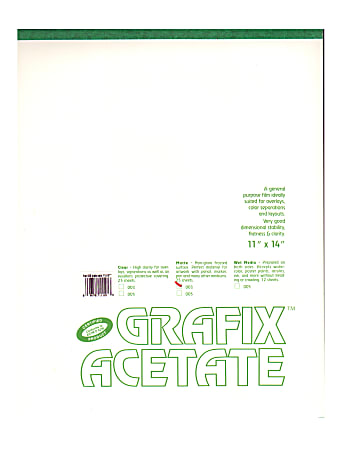 Grafix Matte Acetate Film Pad, 11" x 14",
