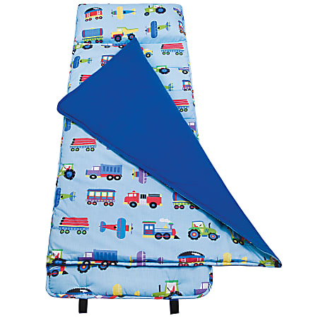 Olive Kids Nap Mat, Trains, Planes, Trucks, 50"H x 20"W x 1 1/2"D, Blue