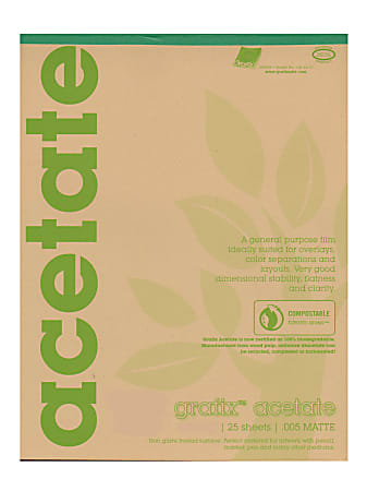 Grafix Matte Acetate Film Pad 14 x 17 0.005 Thick 25 Sheets - Office Depot