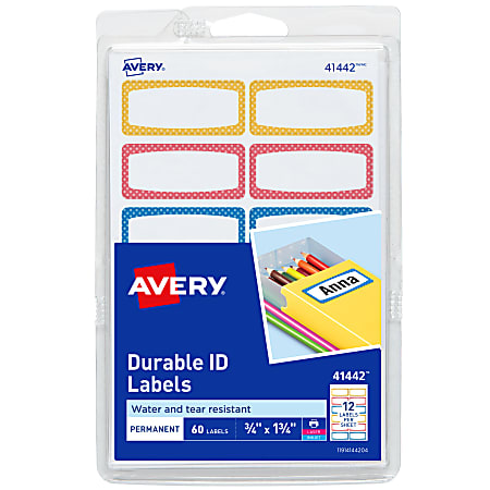 Avery® Durable Water-Resistant Labels, 41442, Rectangle,