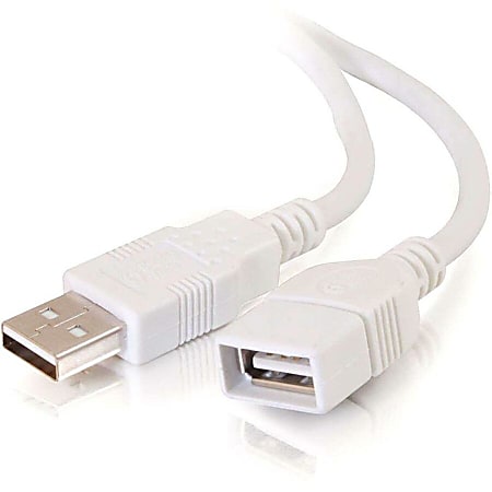 C2G 3m (10ft) USB Extension Cable - USB 2.0 A to USB A - M/F - Type A Male - Type A Female - 9.84ft - White