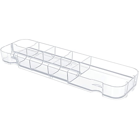 Deflecto Caddy Storage Tray - 9 Compartment(s) - 1.30" x 13.10"x 3.80" Depth - Desktop - Portable, Stackable - Clear - Polystyrene - 1 Each