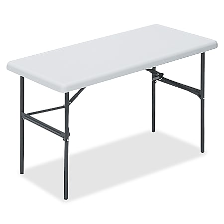 Lorell® Ultra-Light Banquet Folding Table, 4'W, Platinum