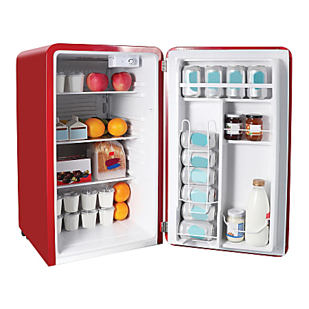 Magic Chef Retro Mini Fridge With Manual Defrost Red
